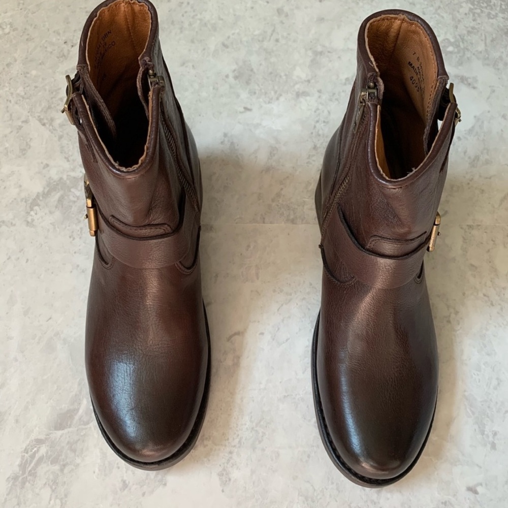 NEW Frye Burnished Leather Vicky Low Mid Boots 7 - Picture 5 of 8
